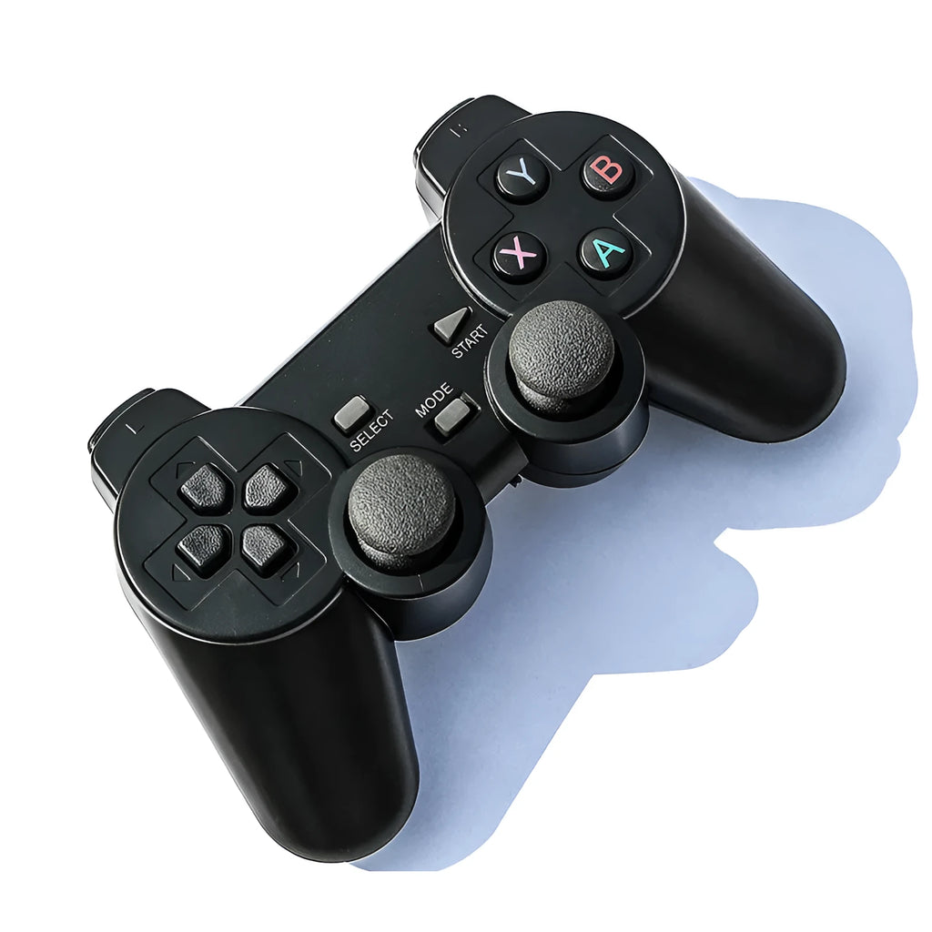 Black wireless 2.4G gamepad controller with USB receiver for Android TV and PC gaming