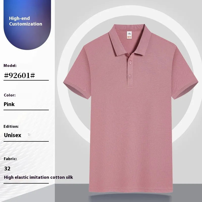 Large size cotton summer work clothes pullover in short sleeve design showing multiple colour options