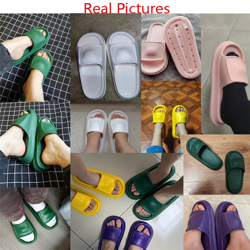 A pair of soft, thick-soled EVA flip-flop slippers in a chosen colour, showing the non-slip tread pattern on the sole.