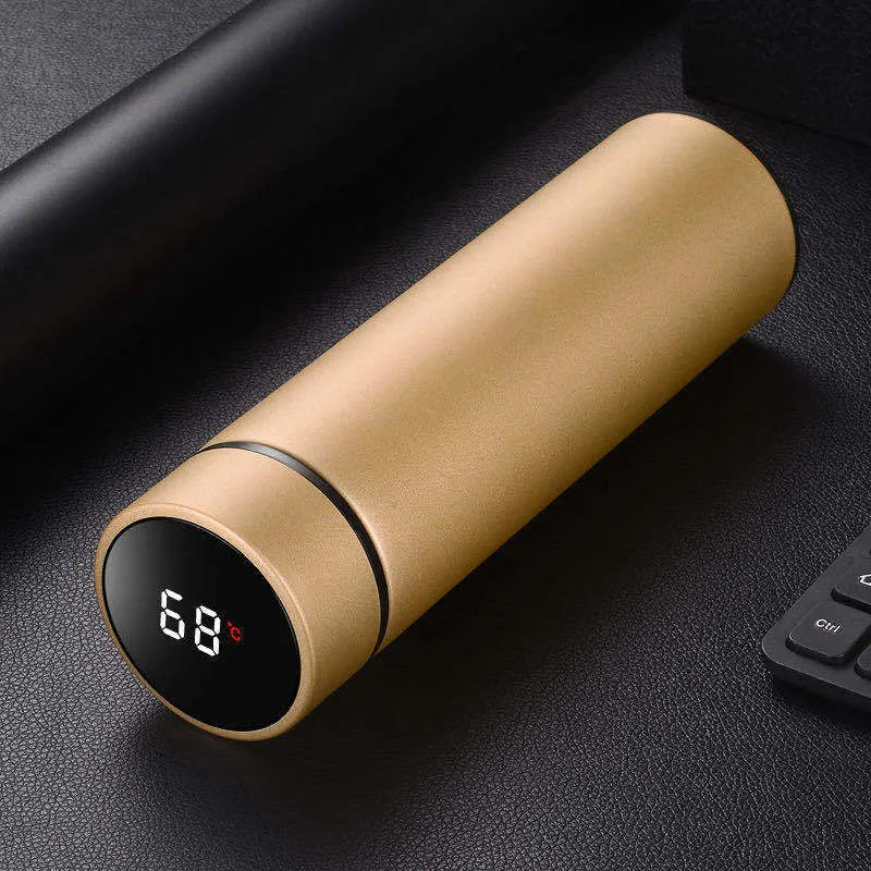 450ml stainless steel vacuum insulated water bottle in black, red, gold or blue with arrow mouth