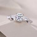 DESTINY moissanite wedding ring set with 6x6mm pillow cut, S925 silver, platinum plating, sizes 5-9, GRA certificate
