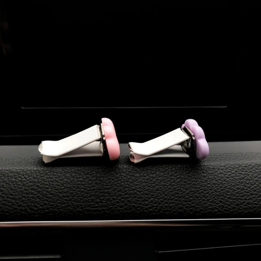 Resin car fragrance clip in cartoon design for air vents in six colour options