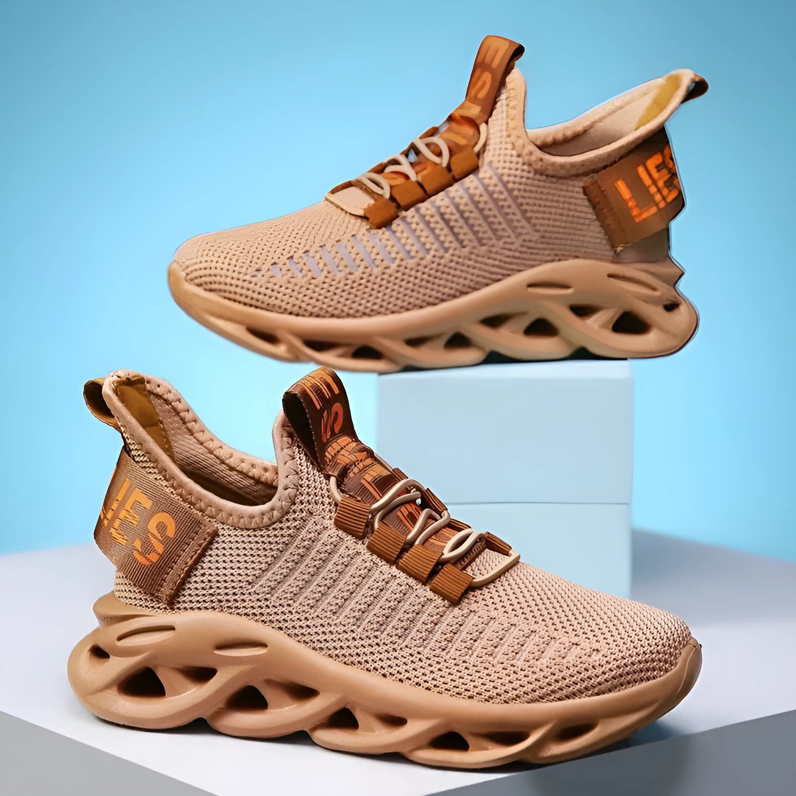 Children's trendy street-style coconut sneakers with Velcro strap in black, khaki, or white colours