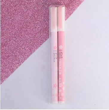Sakura gel pen set showing plastic body pens with 0.5mm and 0.38mm needle tip options in boxed packaging