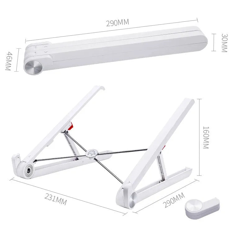 White Whale Race folding laptop bracket with heat sink base for Apple MacBook computers