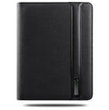 A4 multifunctional rechargeable folder notebook with wireless charger, 5000mAh battery, black colour-changing PU cover