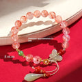 Ice floating south red white agate fishtail bracelet for women with traditional handmade craftsmanship