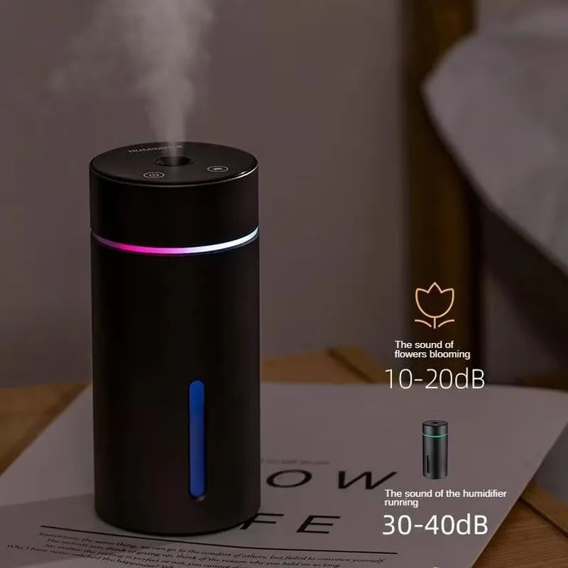 Aluminium car air humidifier and essential oil diffuser with 260ml capacity and USB cable
