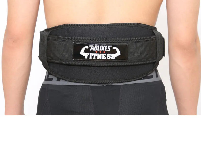 Nylon fitness weightlifting waistband for adults in black, red or yellow colours with L, M, XL size options