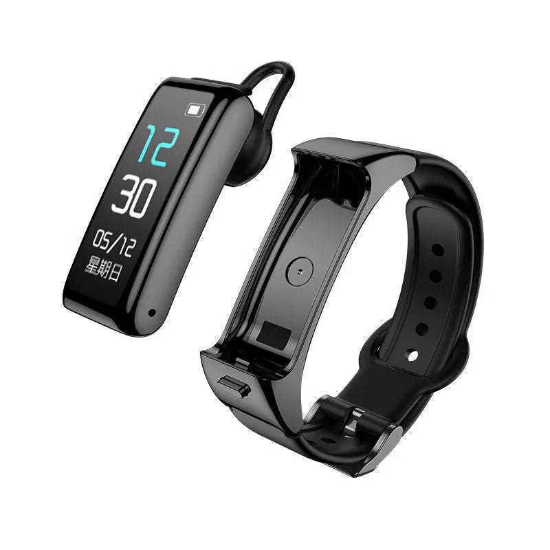 Bluetooth smart watch with call functionality and health tracking features on wrist