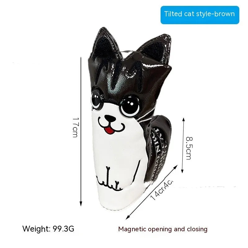 Golf straight bar putter sleeve headcover with PU waterproof fabric in various design options