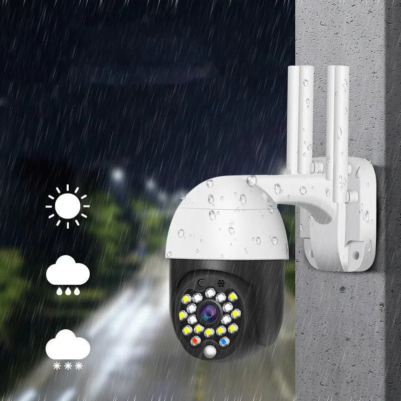 White plastic dome security camera with 3.6mm lens for outdoor wireless surveillance