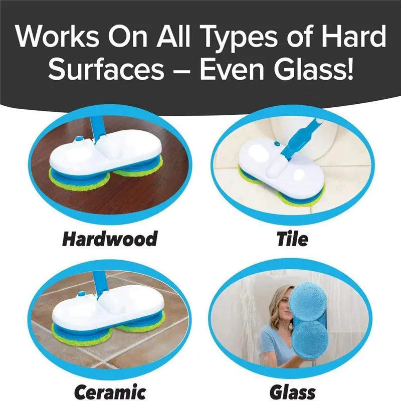 Wireless electric mop handheld cleaner with microfiber polishing and scrubbing pads USB charging