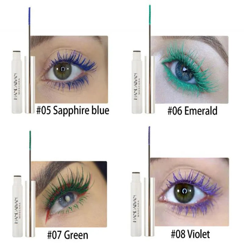 Colour mascara for thick curls with exquisite brush head, long-lasting wear, easy removal