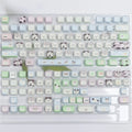 Full set of PBT key caps with colourful cat and puppy designs for mechanical keyboards