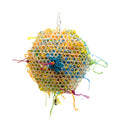 Bird brushed straw toy 20cm diameter natural chewing foraging toy with hook