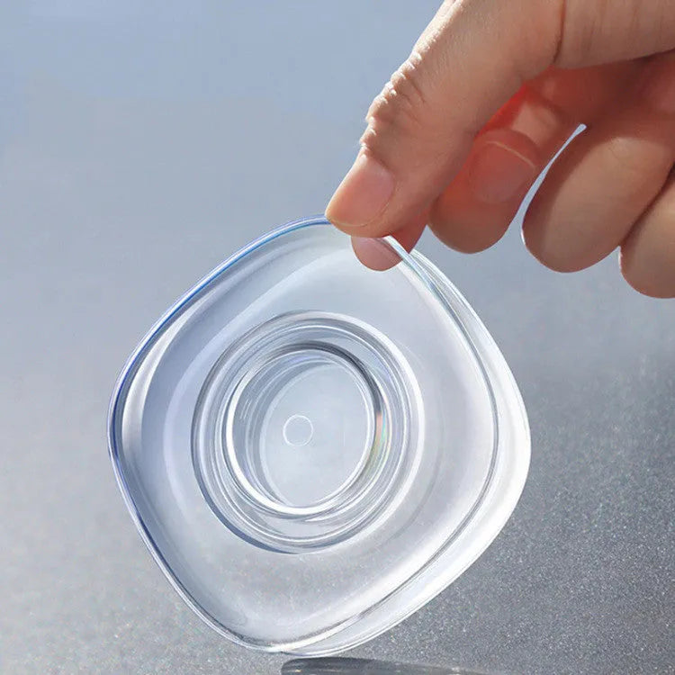 Transparent silicone nano gel adhesive pads in square and circular shapes for phone mounting