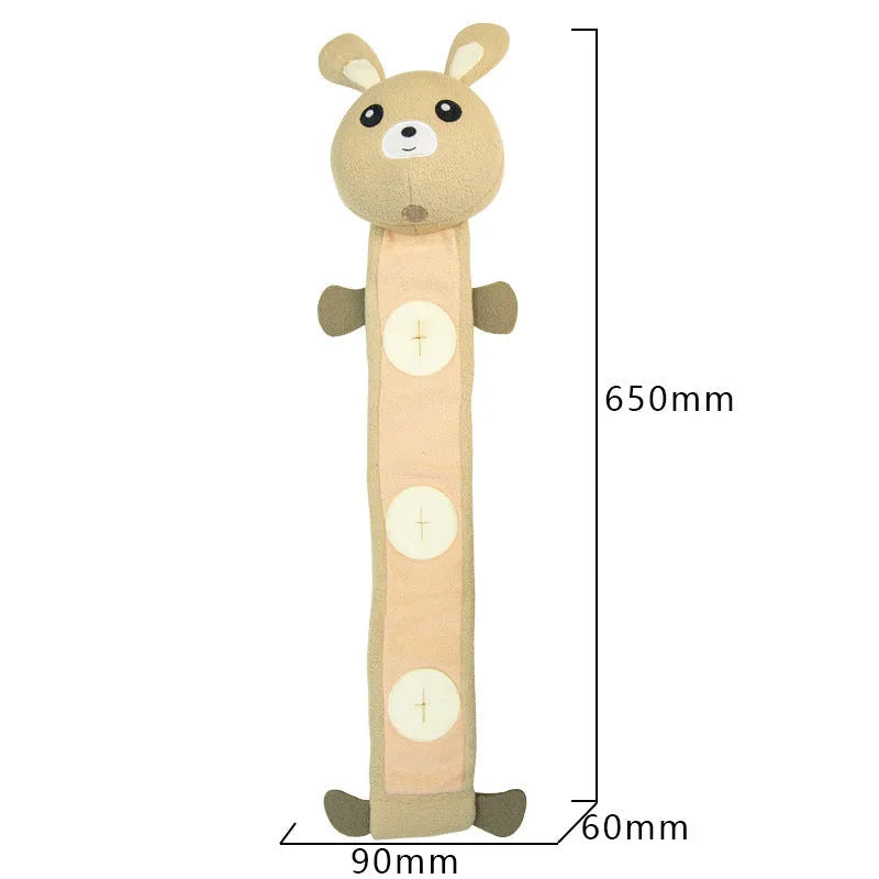 Fleece rabbit plush dog toy with food compartments and sound-making function