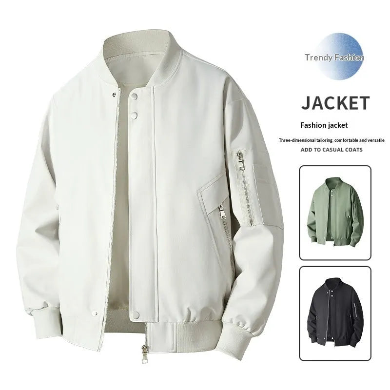 Oversized Jacket Loose Fit Polyester Fibre Drawstring Sleeves Coat for Daily Wear Youth Black Apricot Army Green Sizes L to 9XL British Style Versatile American Fashion Trend Handsome