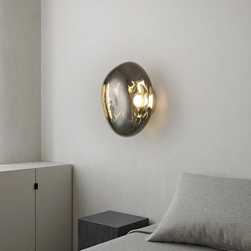 Modern creative lava wall lamp in Nordic style acrylic shade 30CM by 18CM gold finish warm light