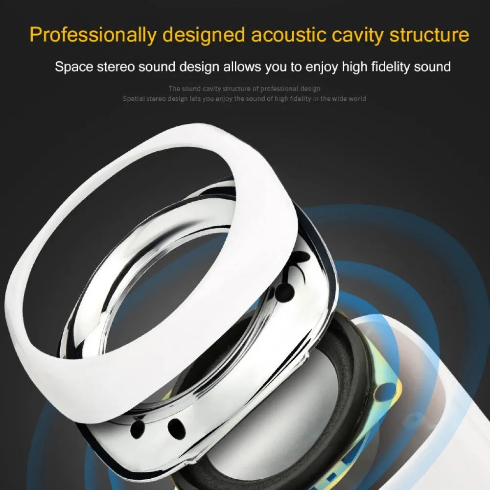 Black and white mini computer speakers with wired 3.5mm connection for desktop audio enhancement