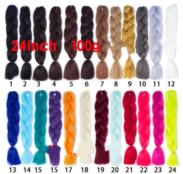 African black braid hair high temperature wire braiding hair for wigs in many colours