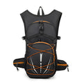 Lightweight hydration backpack with reflective details in black for trail running and mountain biking