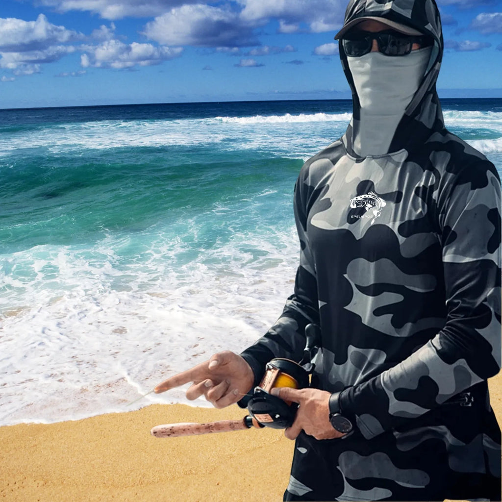 Huk Pursuit long sleeve fishing shirt with mesh side panels and crew neck