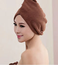 Women's microfiber hair dryer cap, absorbent hair towel, shown in a solid colour