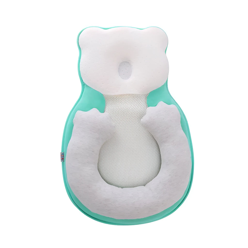 Portable folding baby travel bed with cotton cushion and flat sleep pillow
