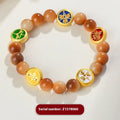 Handmade five directions geometric pattern bodhi seed bracelet with adjustable length
