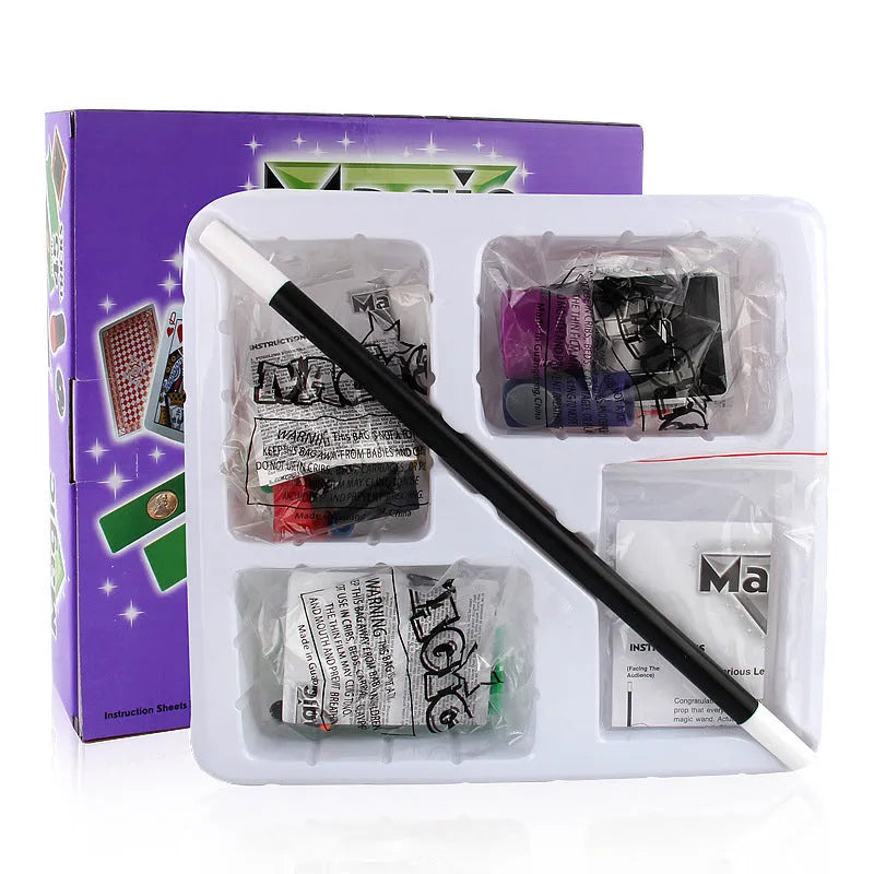 Plastic magic prop set toy for children aged 3-7 in purple or red colour options.