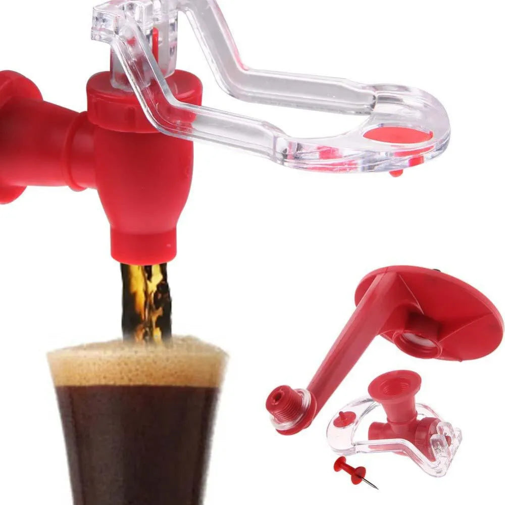 Red Magic Tap soda dispenser pump attached to a 2 litre bottle