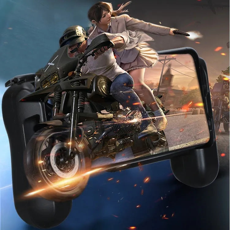 Black Cooling Bluetooth Controller P2 for iPhone gaming with extended battery.