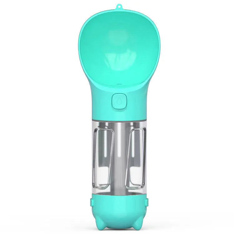 Pet multifunctional water cup 300ml ABS plastic travel bottle for dogs in yellow blue pink green