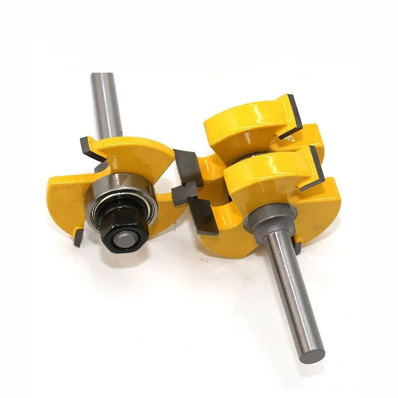 Carbide T-slot milling cutter with straight handle for woodworking machine tools