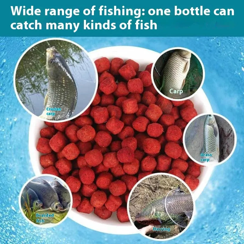 Grass green crucian carp fishing bait in bottle for freshwater wild fishing