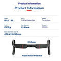 Carbon fibre road bike handlebar showing black and red colour options with double line graphic.