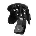Infrared knee massager with knee pads and shoulder pads on grey background