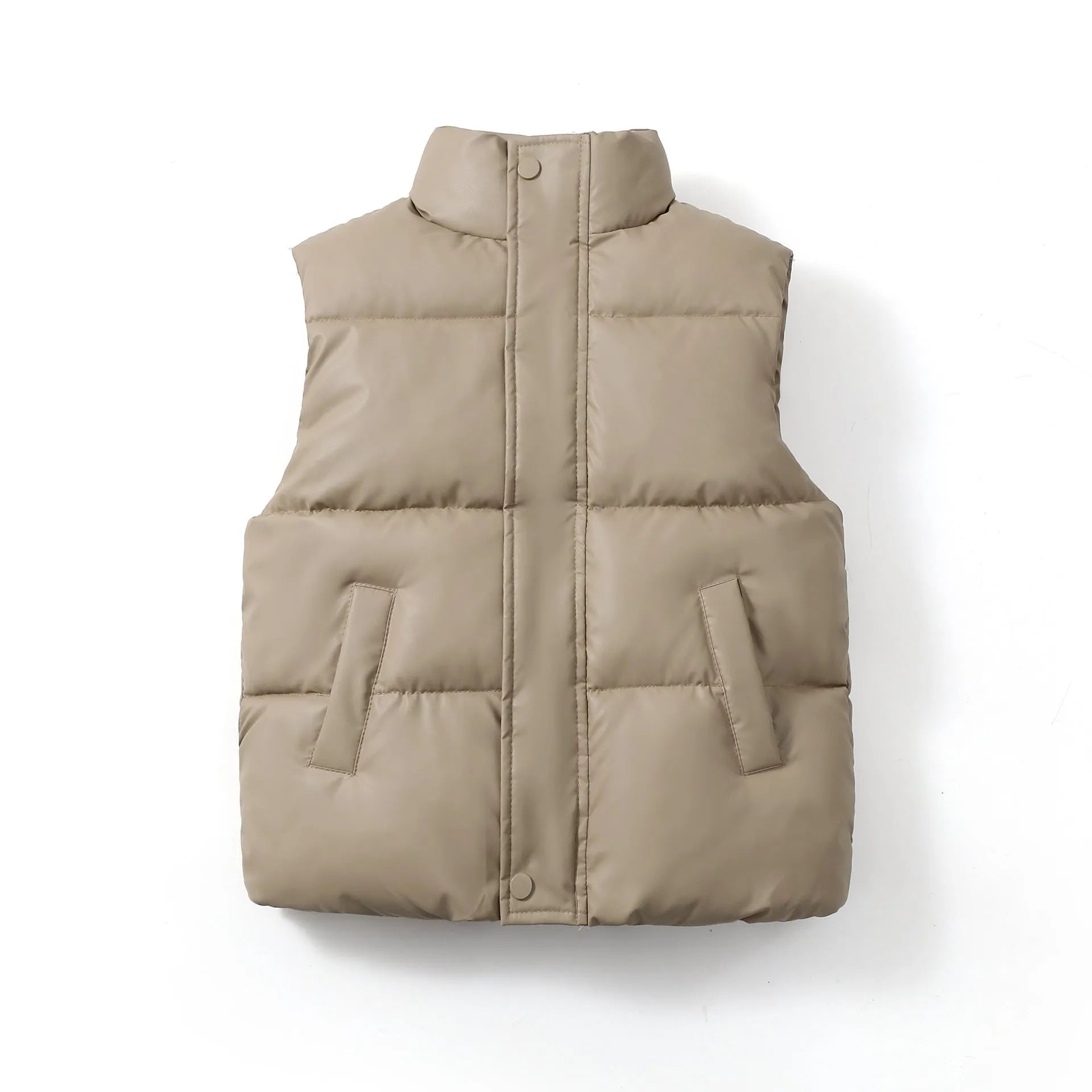 Children's vest coat in black with solid pattern, neutral style for winter, suitable height 110-160cm