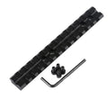 Black aluminium Weaver Picatinny shotgun scope mount 5.5-inch rail with allen key and mounting screws