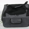 Pet car seat bag in quilted fabric with breathable mesh, folded size 44x39 cm, expanded 43x38x26 cm, black