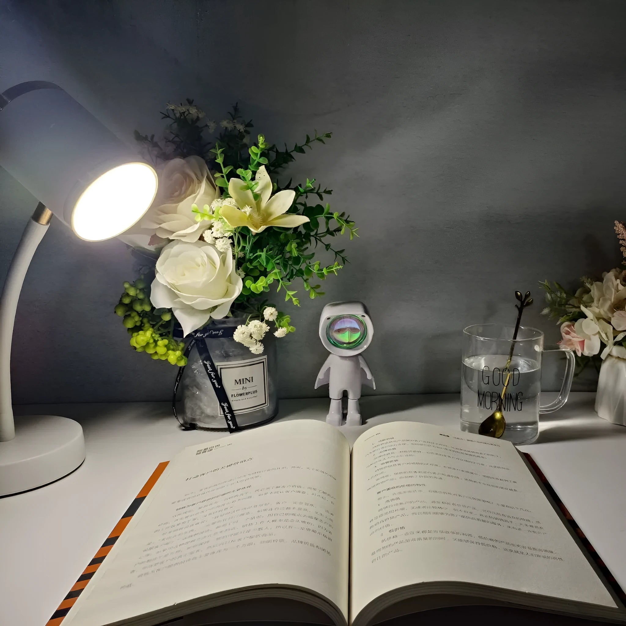 Double-headed photography streaming lamp with adjustable metal arms in black minimalist design