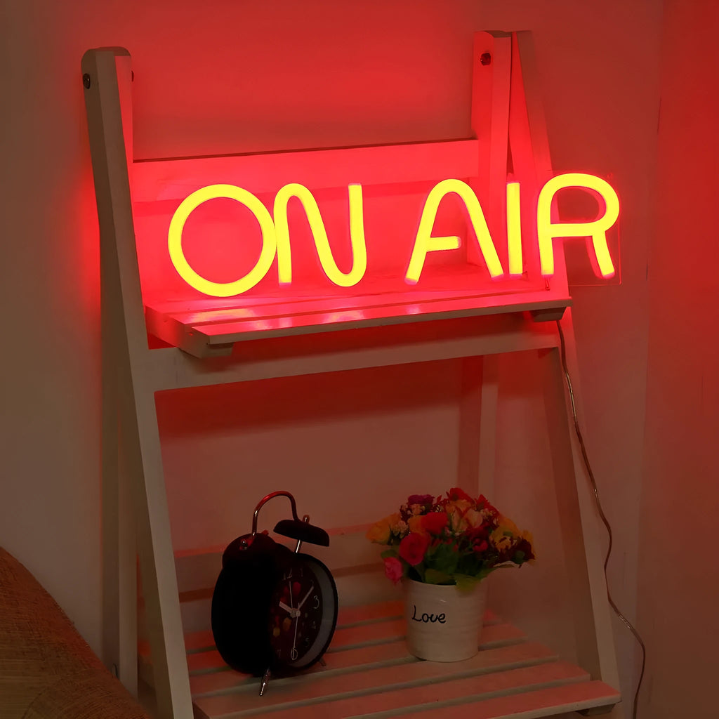 Square acrylic bar light sign with custom LED neon decoration measuring 40cm wide