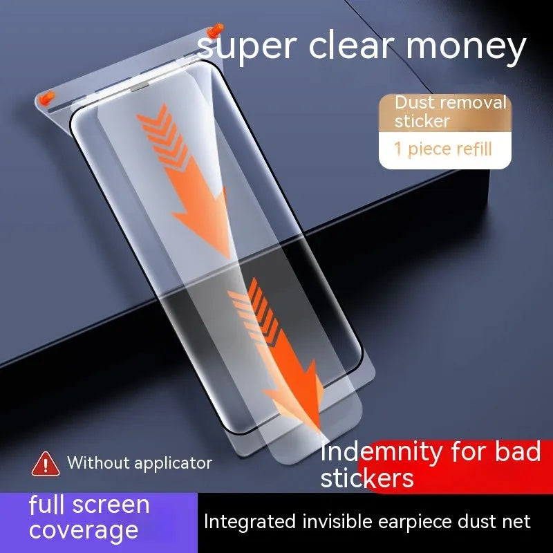 Tempered glass screen protector for iPhone 15 series, dust-free, anti-fingerprint, full coverage