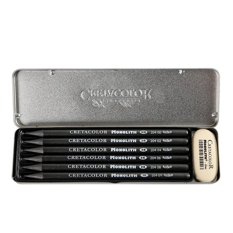 Wood-free graphite sketch pencil with full graphite core, 146mm length drawing tool
