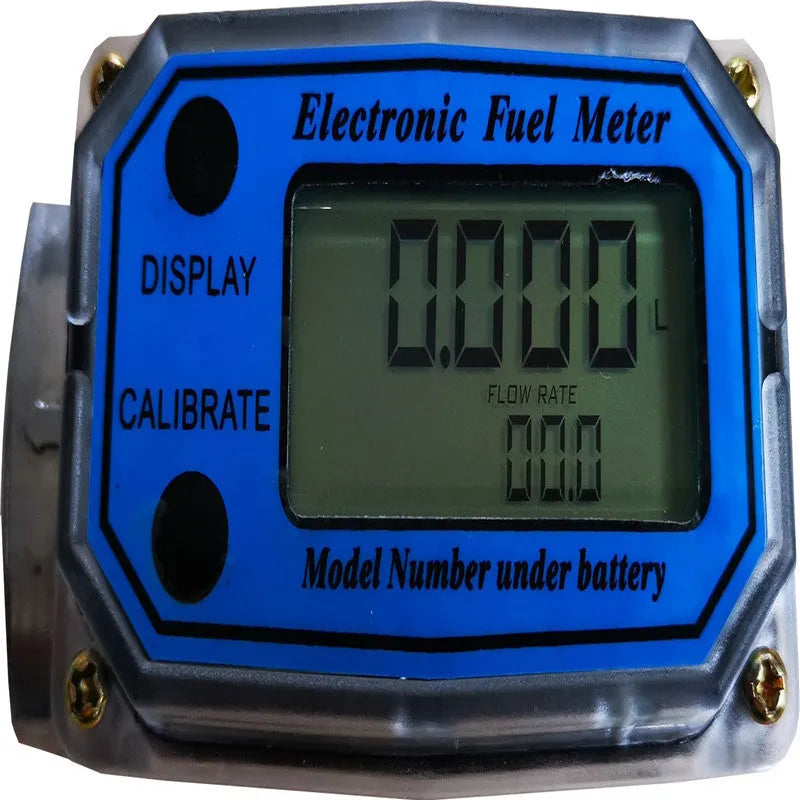 Blue aluminium alloy turbine flowmeter with 25mm nominal diameter for methanol and liquid measurement
