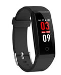 OLED colour screen smart bracelet in black, blue or violet with USB charging cable