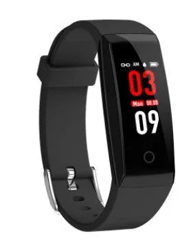 OLED colour screen smart bracelet in black, blue or violet with USB charging cable
