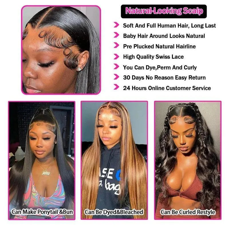 Long 44 inch 13x4 HD lace front wig in high temperature fibre, suitable for Christmas and Halloween